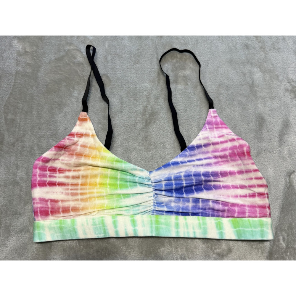Me Undies Bralette Size Small Rainbow Tie Dye Wireless Bra Soft Lounge Comfy